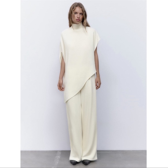ZARA BLOGGERS FAV 2PIECES SOFT ASYMMETRIC TOP AND SOFT DART PANTS - Picture 3 of 9